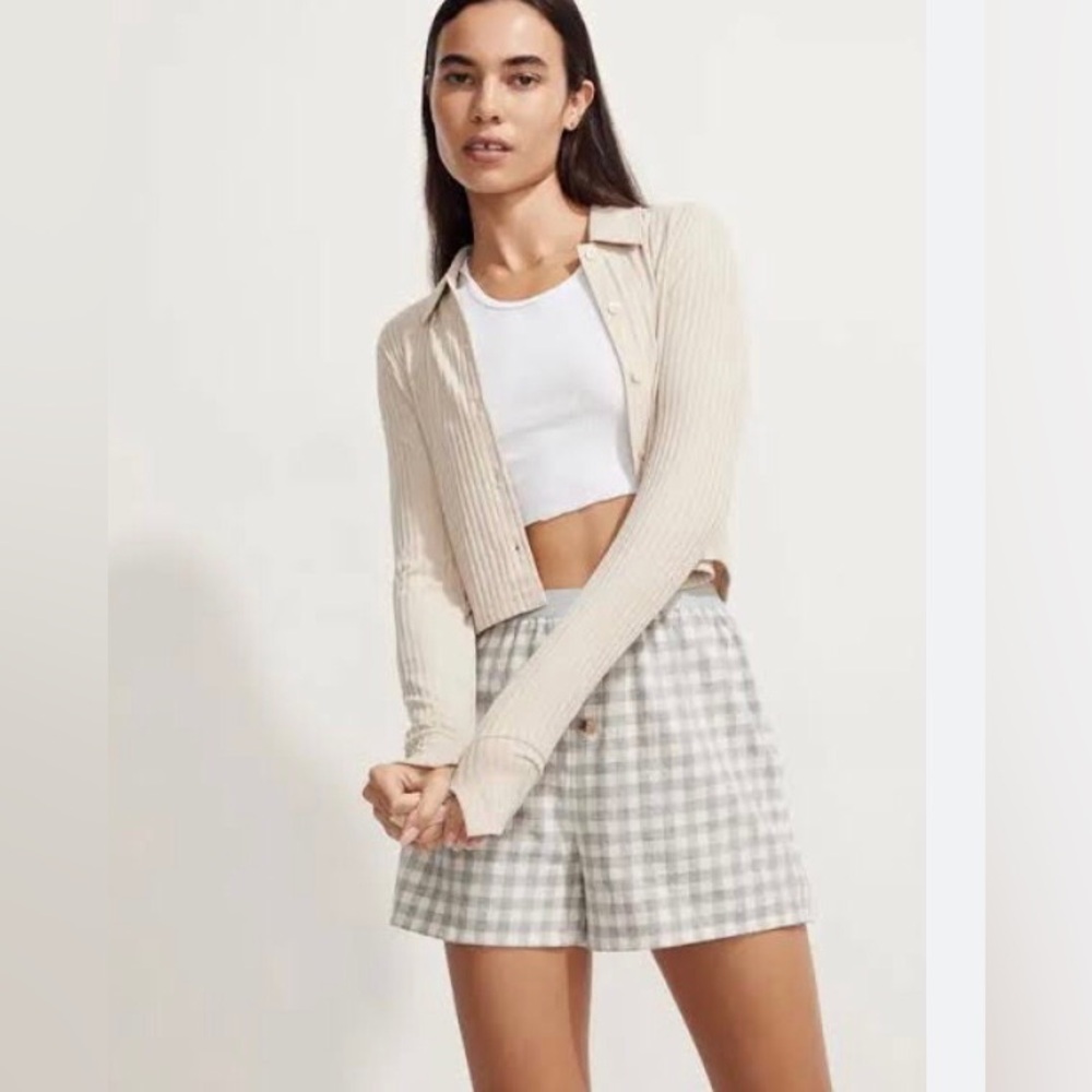 New Madewell Long Sleeve Ribbed Crop Cardigan Size XL